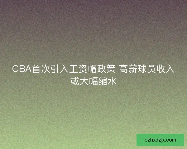 CBA首次引入工资帽政策 高薪球员收入或大幅缩水